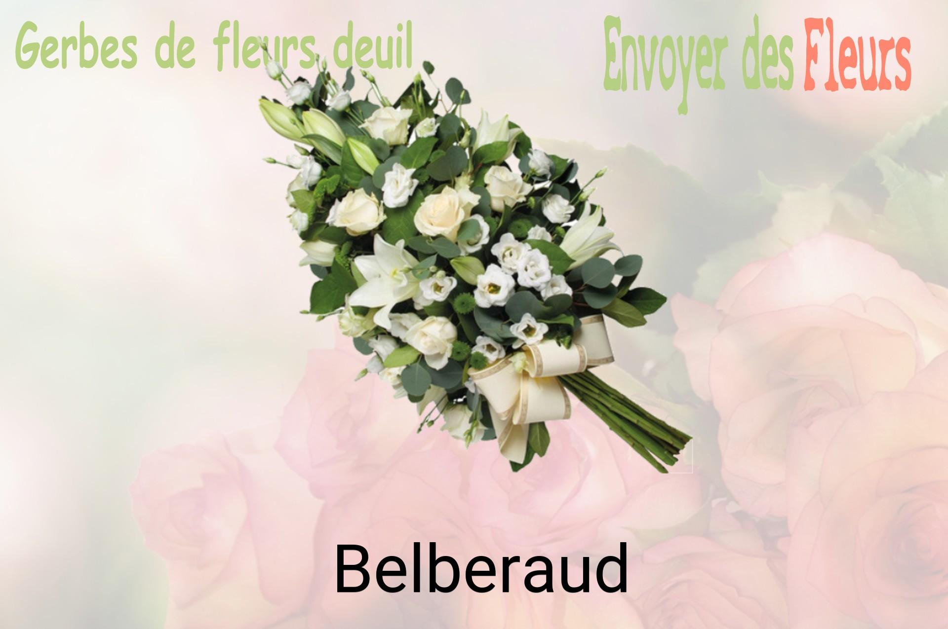Gerbe de fleurs de deuil livrée à Belberaud